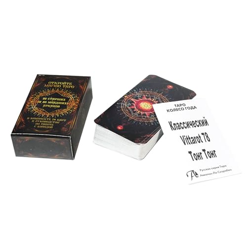 Carta de baraja de tarot, juego misterioso de oráculo, herramienta de adivinación de 4.06 x 2.36 pulgadas con edición rusa, paquete compacto de adivinación, guía espiritual con estilo artístico, juego