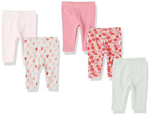 Amazon Essentials Baby Girls' Leggings, Pack Of 5, Light Pink/Pink/Berry/Floral/Stripe, 12 Months #TOP20