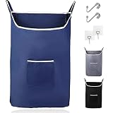 The Fine Living Co. X-Large Hanging Laundry Hamper with Over Door Hooks & Adhesive, Durable Space Sa