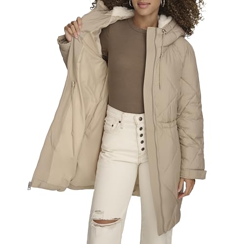 Levi's Women's Soft Sherpa Lined Diamond Quilted Long Parka Jacket (Standard & Plus Sizes)4