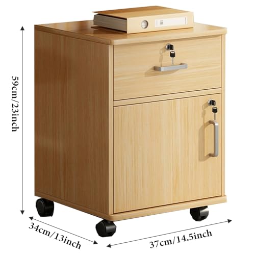 Armadietto mobile in legno con serratura con 4 cassetti verticali per documenti legali/A4, perfetto per l'organizzazione di casa e ufficio