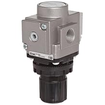 SMC AR40-N04H-Z Regulator, Relieving Type, 7.25 - 123 psi Set Pressure Range, 106 scfm, No Gauge, With Panel Nut, 1/2" NPT