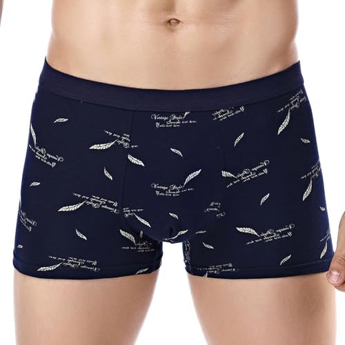 [���X] �����Y�����A Mens Cotton Boxers Pack Of 4 Multicolor Multiple Sizes(Blue,4XL)
