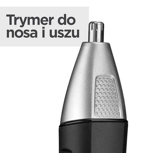 BaByliss Lithium Power 11 w 1 Multi-Trimmer - bezprzewodowy zestaw do pielęgnacji, w tym trymer do brody i trymer do nosa, wodoodporny, prezent dla mężczyzn, czarny/szary, MT812E
