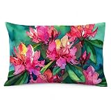 Caroline's Treasures DAC1716PILLOWCASE West Virginia Rhododendrons in Watercolor Fabric Standard Pillowcase Lightweight Super Soft Easy Care Decorative Artwork Pillowcase, Standard