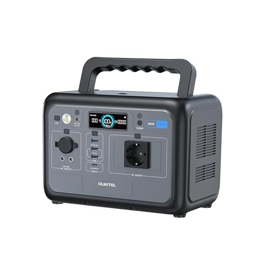 OUKITEL P800 Tragbare Powerstation 800 W, Solargenerator mit 512 Wh LiFePO4 Akku, Generator für USB A, C Ausgang, 1600 W Spitzenleistung, Schnellladung, 6kg für Camping, Reise, Outdoor