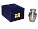 Classic Pewter Keepsake Urn - Forever Remembered Keepsake Urn with Fancy Box - Blue Token Urns - Keepsake Cremation Urn - Handcrafted Mini Urn for Ashes