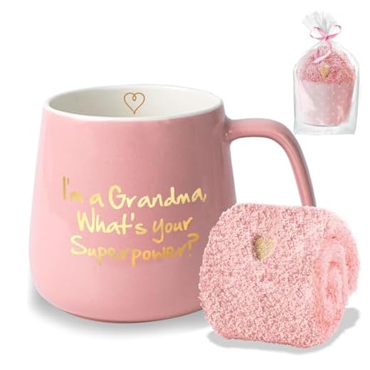 Kaffemugg gåva till mormor mors dag - I'm a Grandma What's Your Superpower keramisk tekopp - födelsedagspresenter för mödrar och mormor rosa 350 ml 12 oz (mormor)