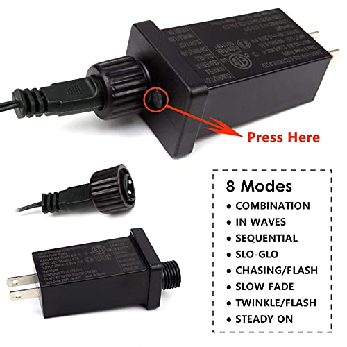 2-Pack 66Ft 200 Led Christmas Lights, Extendable Christmas Tree Lights With Timer & Memory Function, Waterproof Green Wire Outdoor String Lights Indoor With Ul Approved & 8 Lighting Modes (Warm White) #TOP5