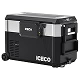 ICECO JP40 Pro 12 Volt Refrigerator with Wheels, Portable Car Fridge Powered by SECOP, 12V Freezer with Battery, -4℉～68℉, 40.7 Quart Electric Cooler with AC/DC, for Travel, Camping, Outdoor