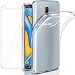 Produktbild Leathlux Samsung Galaxy J6 Plus Hülle + Panzerglas, Samsung J6 Plus Durchsichtig Case Transparent Silikon TPU Schutzhülle Premium 9H Gehärtetes Glas für Samsung J6 Plus