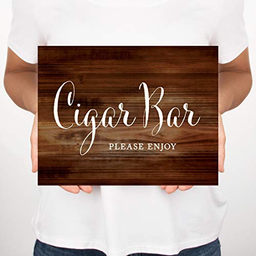Andaz Press Wedding Party Signs, Rustic Wood Print, 8.5x11-inch, Cigar Bar Please Enjoy Reception Table Sign, 1-Pack, Unframed - Image 3