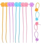 Silicone Twist Ties, 20pcs Extra Large Zip Ties, Color Silicone Cable Tie Lovely Cat Paw Shape Ca...