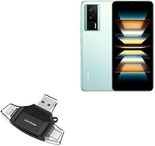BoxWave Smart Gadget Compatible with Xiaomi Redmi K60 Pro - AllReader SD Card Reader, microSD Card Reader SD Compact USB - Jet Black
