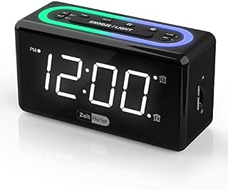 ZeitHalter Digital Alarm Clock for Bedrooms - 0-100% Dimmer, Dual Alarm with 7