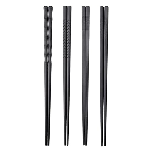 Set di 10 Paia di Bacchette in Fibra di Vetro Riutilizzabili e Lavabili in Lavastoviglie - Bacchette Giapponesi e Cinesi con Motivo a Onde, Lunghezza 24,2 cm, Design Antiscivolo