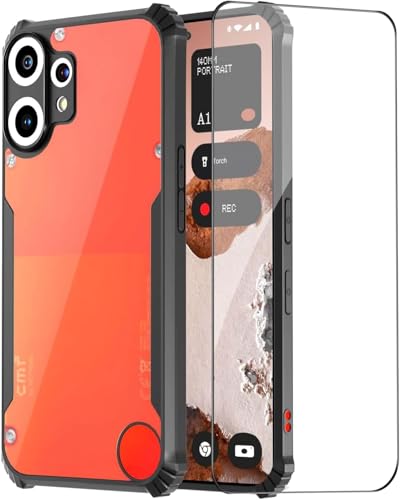 Image of ShieldTech PC Back Cover Case + Tempered Glass for CMF Phone 2 Pro | Shockproof Mobile Phone Back Cover Case with Scratch Resistant Screen Protector for CMF Phone 2 Pro | Transparent