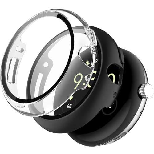 Miimall 2Zbg for Google Pixel Watch 3 41mm ̌^P[X KXtB PCf Jo[ GbW^b` y h~ ϏՌ Sʕی EȒP Google Pixel Watch 3 41mm یtB