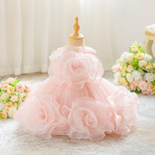 Girl Flower Dress Flower Design Princess Wedding Dress for Toddler and Baby Girl2