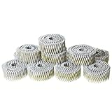 mitoharet 15-Degree Collated Wire Coil Siding Nails 2Inch x 0.092Inch 3600 Count Full Round-Head, Ring Shank, Hot-Dipped Galvanized for Rough Nailing of Lathing and Sheathing Materials