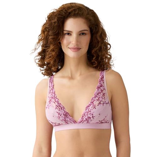 Wacoal Women's Embrace Lace Lightly Lined Wire Free Mid Coverage Bralette, 852191 Bra, Keepsake Lilac/Multi, 34