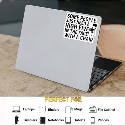 (3pcs) Funny Quote Sticker – Some People Just Need a High Five in The Face with a Chair – Humorous Vinyl Decal for Laptop, Water Bottle, Notebook, Car, Gift image 5