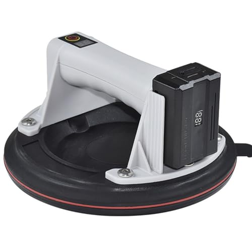 Electric Vacuum Suction Cup, 440lbs Suction Tool, Vacuum Cup, Battery-Powered Lifter Power Grip for Granite, Glass, Tile, Window, Digital Display