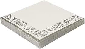 Guardanapo De Papel Decorado 33Cm Folha Dupla Silver Festas (Ramo Prata)
