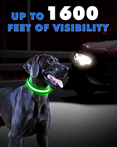 Petbank Led Light Up Dog Collars - 1600 Feet Of High Visibility, 7 Rgb Colors & 5 Light Modes Glow Dog Collar Usb Rechargeable Water-Resistant For Small Medium Large Dogs #TOP7