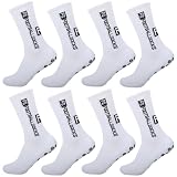 GWEOR 4 pares de calcetines deportivos antideslizantes, adecuados para fútbol - Blanco