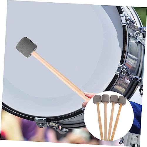 VICASKY 4 piezas Baquetas de percusión con mango de madera y cabeza de espuma para bombo, ligeras y suaves para principiantes y bandas de marcha miniatura 2