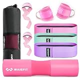Gym Barbell Pad Set for Women and Men Gym Equipment, Barbell Pad Gym Essentials Women, Gym Accessories for Women with Barbell Pad, Resistance Bands, Ankle Safety Straps, Lifting Strap and Carry Bag