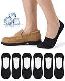 Effeet Calcetines Invisibles Hombre Transpirables, Calcetines Bajos Finos para Mocasines Náuticos Sneakers 6 Pares negro 39-42