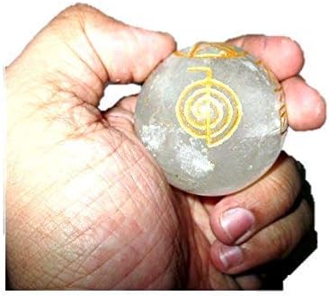 Hermosas Piedras vidrio Del Himalaya bola esfera de cuarzo genuino original auténtico Usui grabado 45mm50mm Unique Rare Metafísica Relax Masaje