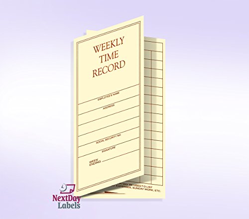 Weekly Employee Pocket Size Time Cards #TOP1