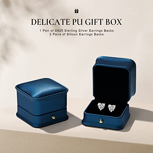 Smilest 1Ct Moissanite Earrings For Women, Brilliant Heart Solitaire Lab Created Diamond Stud Earrings 18K Yellow Gold Vermeil S925 Sterling Silver Moissanite Stud Earrings For Women Girls Gifts #TOP6