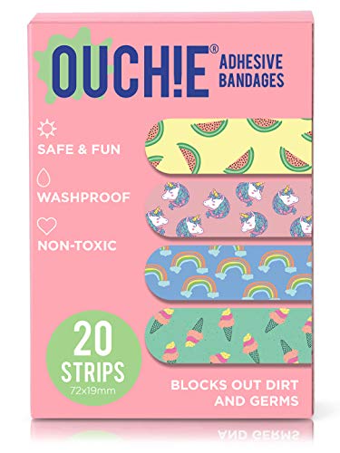 Image of Ouchie Non-Toxic Printed Bandages Double Combo (40 Pack) - Pink & Blue