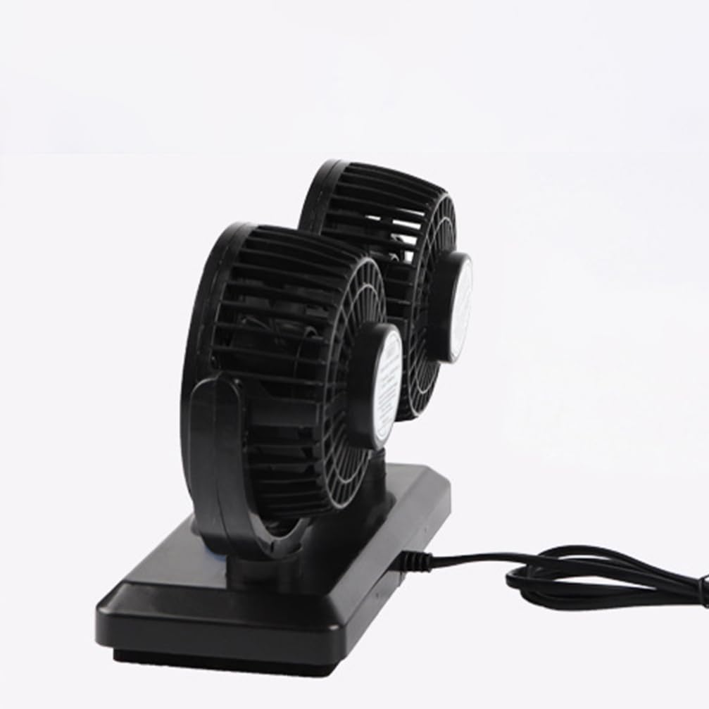 OUNONA 24v Car Dashboard Fan Dual Cooling Fan for Suvs Trucks Rotatable for Performance and Stylish Design