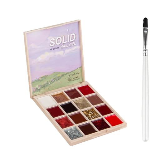 Paleta de unhas de gel, esmalte de gel creme - Kit de esmalte gel creme 16 cores,Paleta de manicure