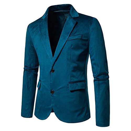 Men's Velvet Blazer Notched Lapel Two Button Slim Fit Velour Vintage Tuxedo Jacket for Prom Wedding Party Dinner2
