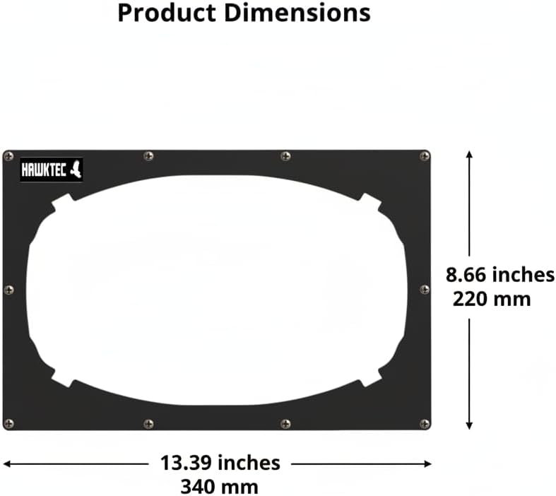 AC Vent Exhaust Hose Adapter Plate for DIY Window and Sliding Doors compatible with Midea Duo (Black)