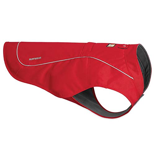 RUFFWEAR Abrasion-Resistant Dog Jacket with Fleece Lining, Medium Sized Breeds, Size: Medium, Red Currant, Overcoat, 05203-615M