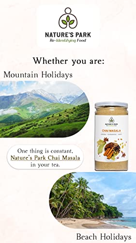 Image of Nature's Park Indian Chai Masala Blend of Cinnamon Ginger Cardamom Black Pepper and Cloves in Pet Jar (100gm)