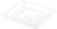 Vista 1 de Restaurantware Solo tapa: tapa Met Lux para sartenes de comida de tamaño 1/6, 10 tapas aptas para congelador para contenedores comerciales