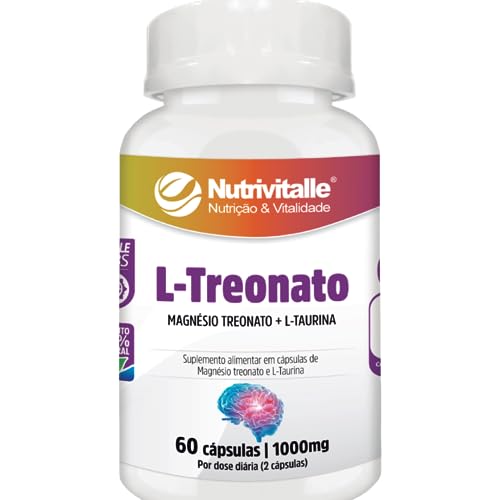 L-Treonato 1000mg 60 Cápsulas Nutrivitalle Kit 3 Potes