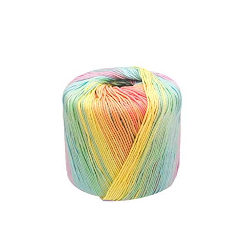 Milisten 1 Roll Crochet Yarn Knitting Yarn Gradient Cotton Yarn Kaleidoscope Yarn DIY Thread Yarn for Hats Sweater Scarf Gloves 133M Light Rainbow