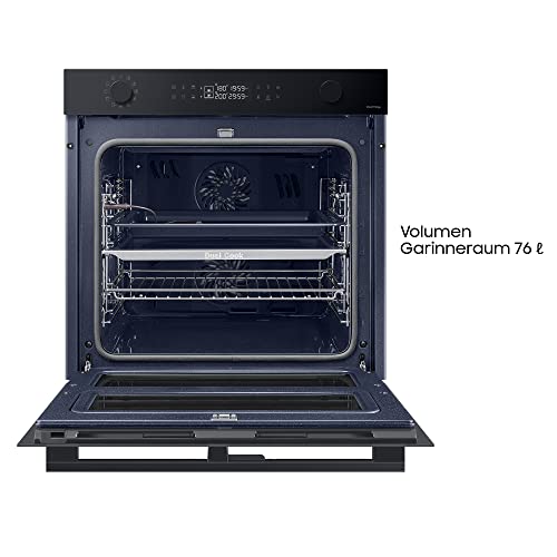 Samsung NV7B45502AK/U1 Einbaubackofen,76 ℓ, Dual Cook Flex, Pyrolytische Selbstreinigung, SmartThings Cooking, XXL-Garraum