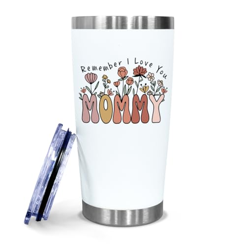 Kilyhome Gifts for Mom from Daughter Son - Remember I Love You Mommy Tumbler 20 oz - Adorable Mum Gift for Mother's Day, Christmas, Valentine, Birthday - Mama Travel Cup, New Mom Presents