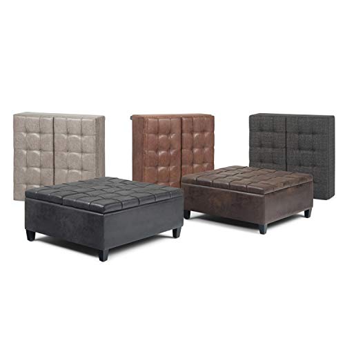 image for SIMPLIHOME Harrison 36 inch Wide Square Coffee Table Lift Top Storage 