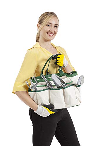Homewell 8 Piece Garden Tool Set Includes: Shears, Trowel, Transplanter, Weeder, Cultivator, Rake, Gloves & Bag - Thumbnail 2